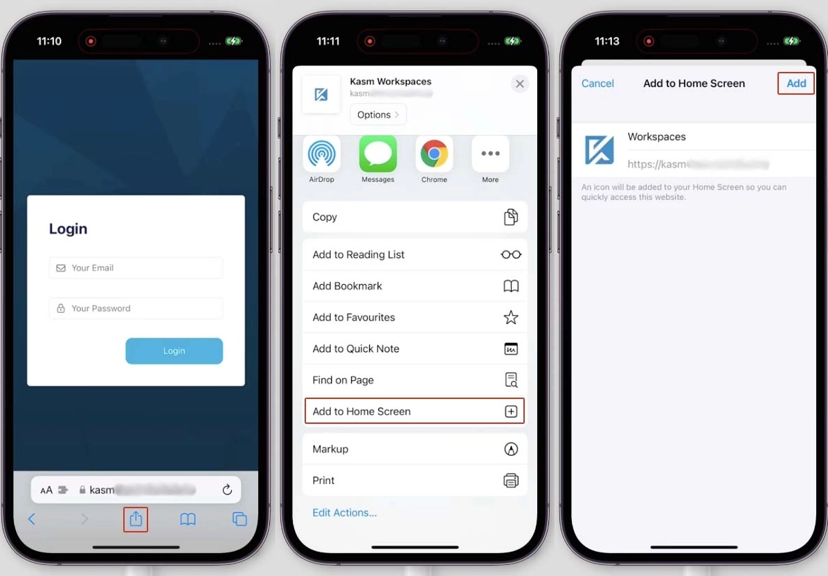 Установка на iOS