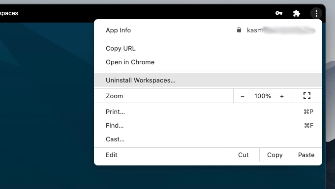 Удаление на настольных устройствах
