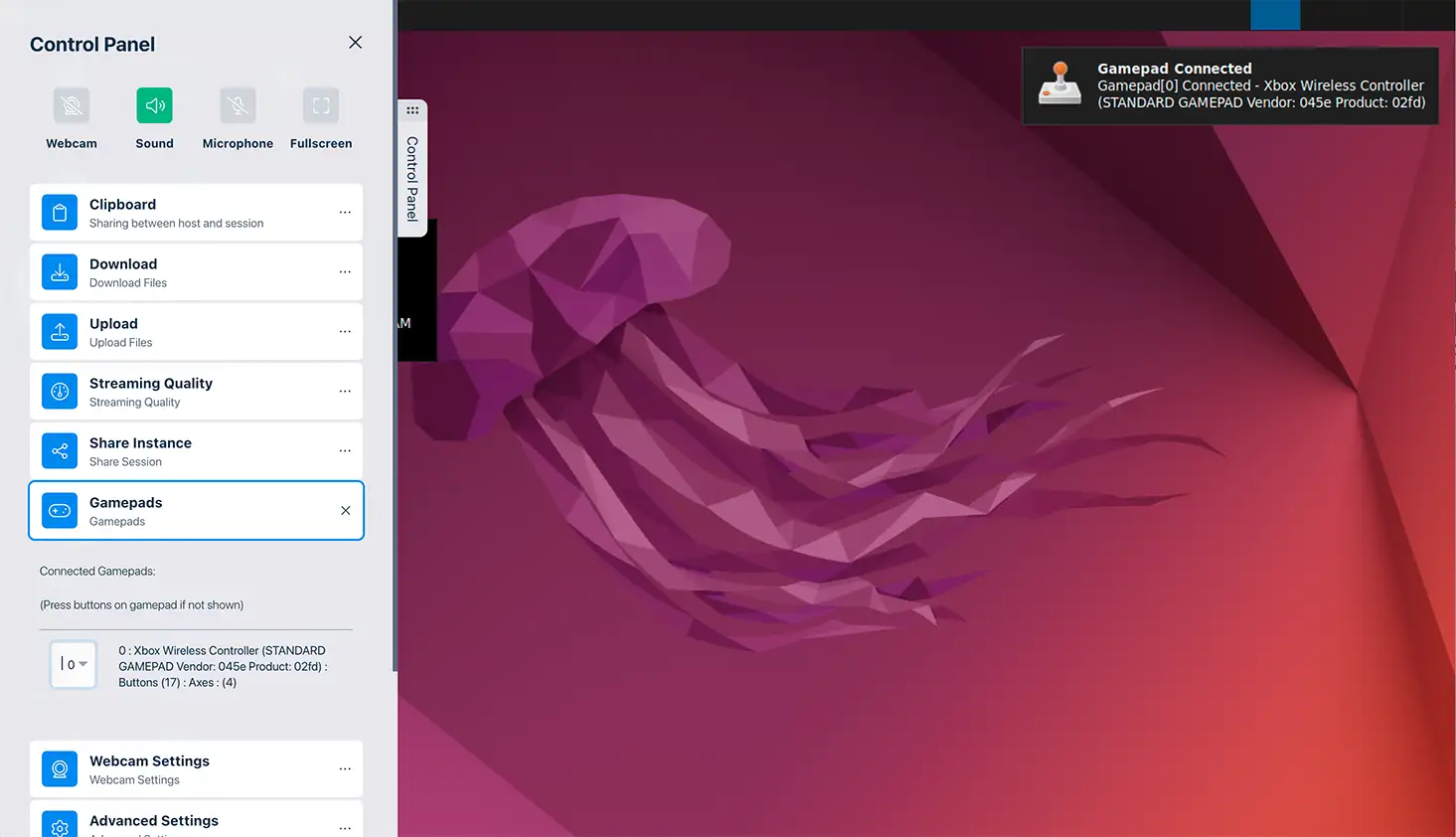 Подключение геймпада