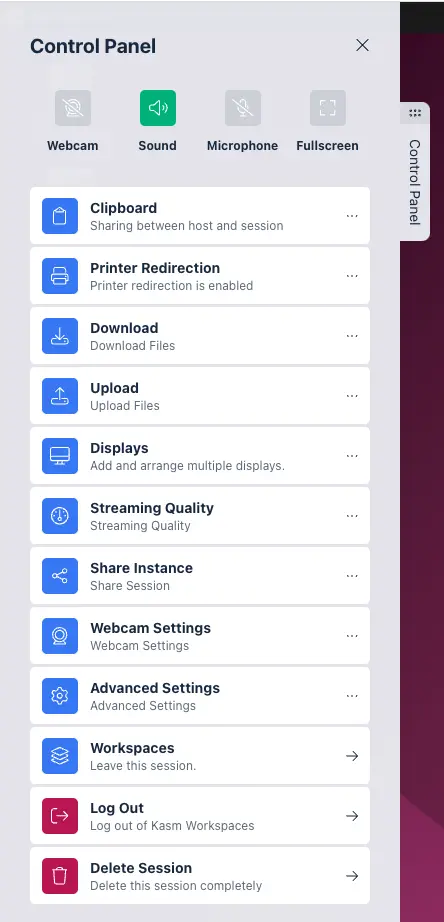 Панель управления
