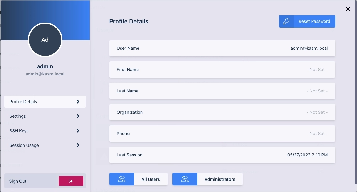 Экран редактирования профиля